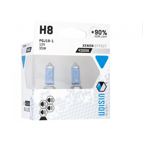 Σετ Λάμπες Αυτοκινήτου H8 12V 35W PGJ19-1 U Arctic White Xenon Effect +90% VISION (2 Τεμάχια) – 58859