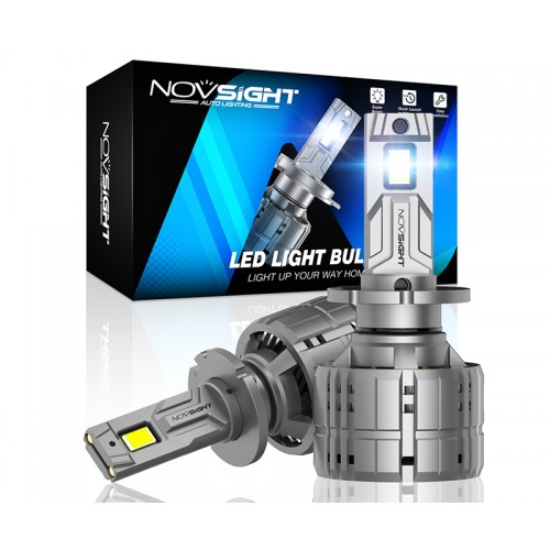 Σετ Λάμπες LED H7 12V-24V 200W 40000LM 6500K με Ανεμιστήρα & Canbus NOVSIGHT A500-N60 (2 Τεμάχια)