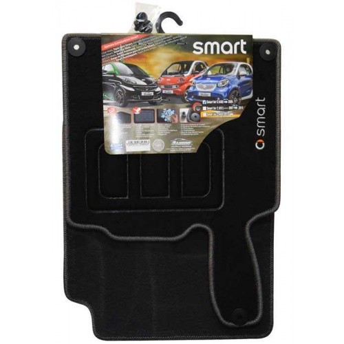 Σετ πατάκια 2τμχ μοκέτα SMART FOR 2 450 1998-2006 μαυρα-γκρι 3056000002