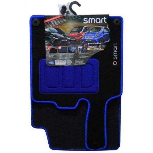 Σετ πατάκια 2τμχ μοκέτα SMART FOR 2 451 2007-2015 μαυρα-μπλε 3056000008