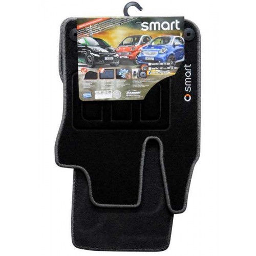 Σετ πατάκια 2τμχ μοκετα SMART FOR 2 453 2015- μαυρα γκρι 3056000010