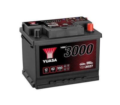 Yuasa YBX3027 – Μπαταρία Αυτοκινήτου 12V 62Ah 550A SMF (243×175×190 mm)