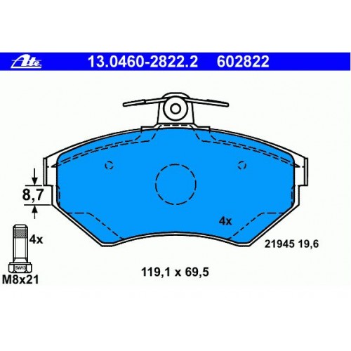 8E0698151N Γνήσια τακάκια ΑΤΕ  13046028222