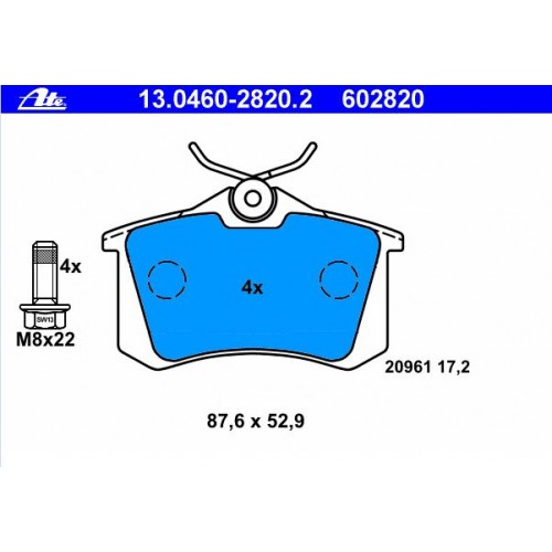 8E0698451K Γνήσια Πίσω Τακάκια ΑΤΕ 13046028202