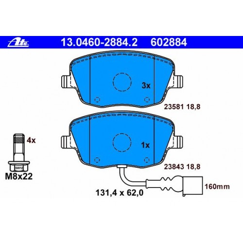 6Q0698151C Γνήσιια Τακάκια ΑΤΕ 13046028842
