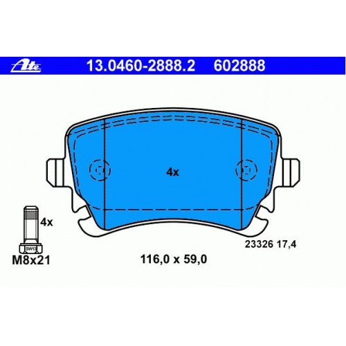 4F0698451F Γνήσια Τακάκια ATE 13046028882