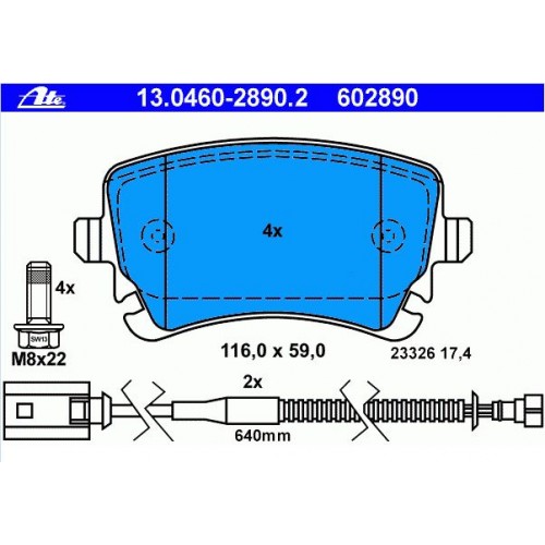 3D0698451A Γνήσια πίσω τακάκια ΑΤΕ13046028902  VW Phaeton