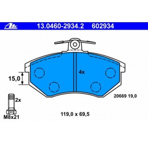 8A0698151E Γνήσια Τακάκια ΑΤΕ 13046029342