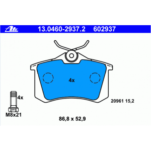 8E0698451K Γνήσια Πίσω Τακάκια ΑΤΕ 13046029372