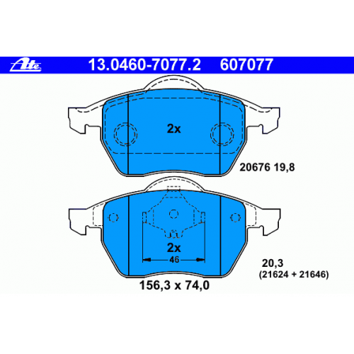 ΑΤΕ Τακάκια 13046070772 Για Audi A4/ Passat