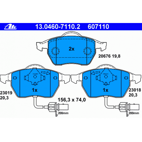 4B0698151J Γνήσια Τακάκια ΑΤΕ 13046071102