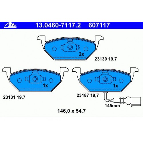 Γνήσια Τακάκια ΑΤΕ Εμπρόσθια 1K0698151F Για Golf V,A3,Leon FSI