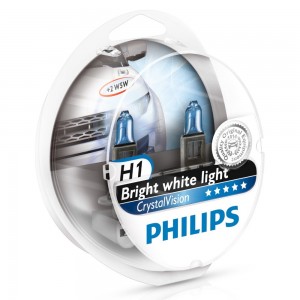 Λάμπες PHILIPS H1 Crystal Vision 12V 55W 4300K 2τμχ PHILIPS 12258CVSM 