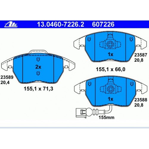 8J0698151C Γνήσια τακάκια ΑΤΕ 13046072262