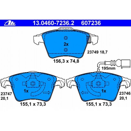 7H0698151B Γνήσια  Τακάκια ΑΤΕ 13046072362