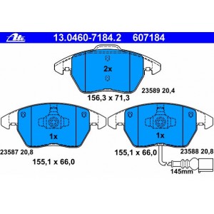 Γνήσια Τακάκια ΑΤΕ Εμπρόσθια 5K0698151 Για Golf V A3 8P Octavia