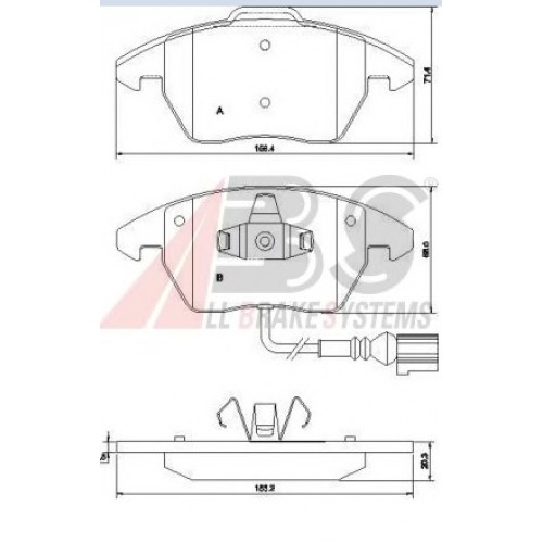 37414 Μπροστά Τακάκια ABS 5K0698151