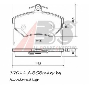 37011 Μπροστά Τακάκια ABS 1HM698151A