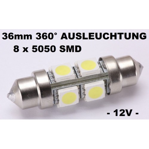 Soffitte SMD LED Festoon C5W 36mm 360° -6000K White Bright