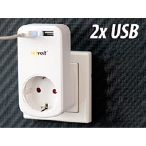 Πρίζα ρεύματος Revolt με 2 θύρες USB 230V 2x 5V/2A