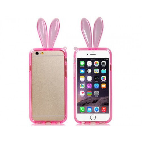 Έξυπνη Ροζ θήκη Lovely Rabbit  για iPhone 6 