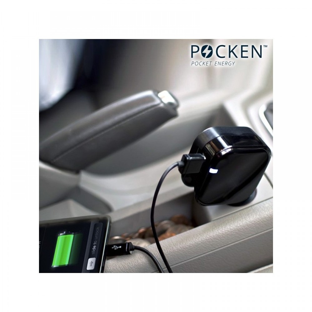 Διπλός universal φορτιστής αυτοκινήτου και σπιτιού Pocken