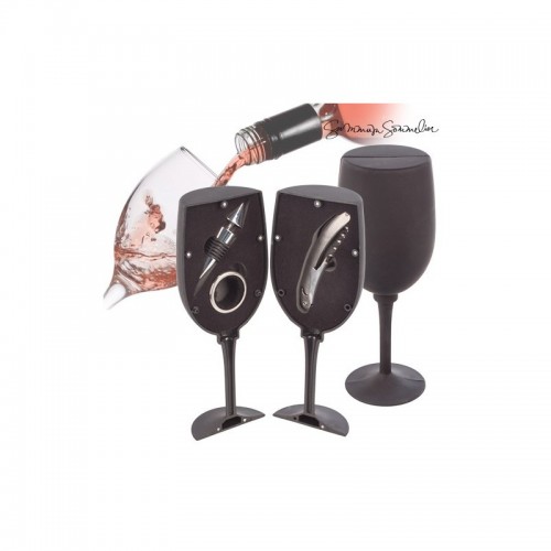 Σετ 3 αξεσουάρ κρασιού Summum Sommelier σε σχήμα μπουκαλιού κρασιου