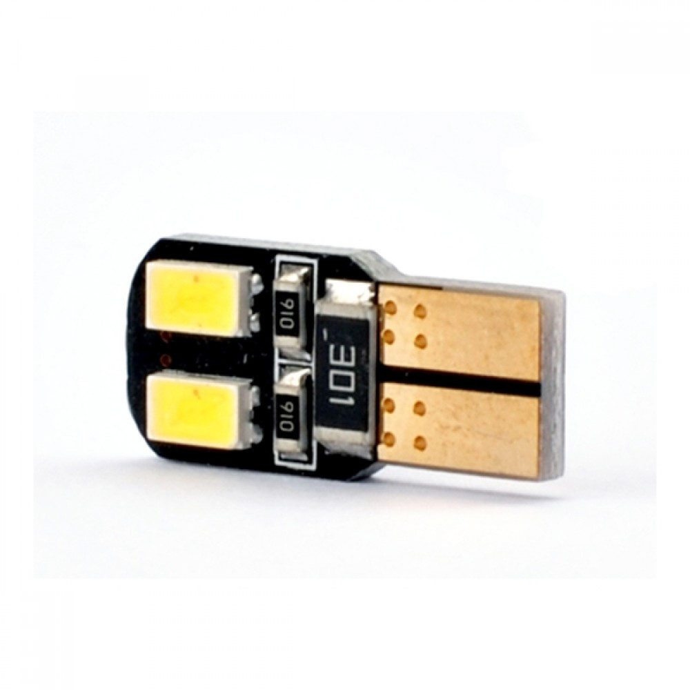 YM E-Bright 100Pcs T10 1210 4SMD LED Bulbs - White 8000K, 12V W5W 501 194 168, For Side/Door/License Lights