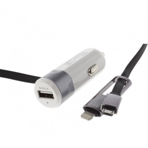 Remax RCC102 Fast8 ταχυφορτιστής αυτοκινήτου 5V 2.1A Micro SD+iPhone Plug