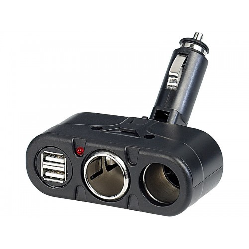 Revolt διπλό Splitter αυτοκινήτου +2 θύρες USB 5V (4.8A) με περιστροφή 180 °