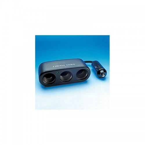 Black Splitter 12V με σύνδεση στον αναπτήρα του αυτοκινήτου 9Χ5Χ3.5 cm - 3 θύρες εξόδου 