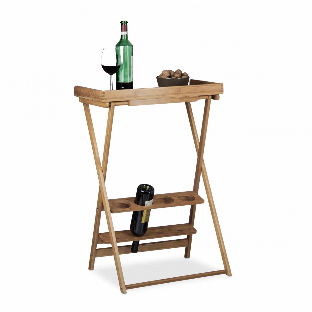 Κρασοθήκη με δίσκο στήριξης 4 θέσεων από Βamboo 80 x 58 x 27,5 cm Κρασοθήκη με δίσκο στήριξης 4 θέσεων από Βamboo 80 x 58 x 27,5 cm