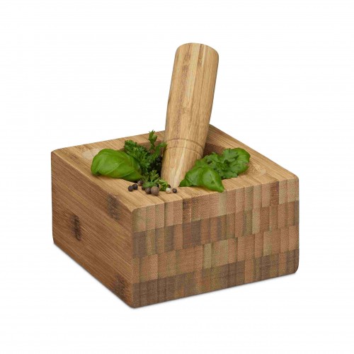 Γουδί από γουδοχέρι bamboo L 8.5x15x15cm