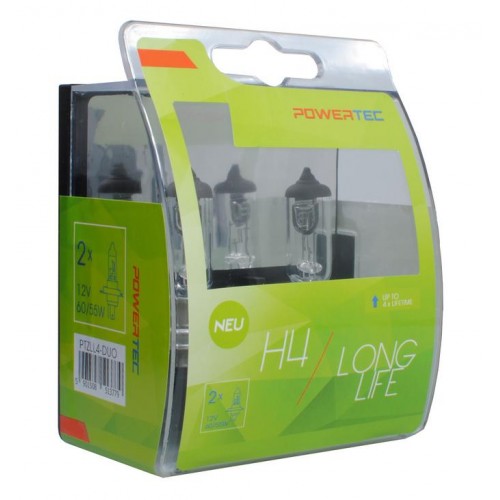 H4 12V 60/55W P43t Mtech PowerTec Longlife 2 τεμάχια