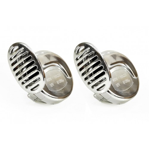 Σετ κόρνες αυτοκινήτου χρωμίου 12B 120DB (HIGH-LOW) CHR-01 AMIO