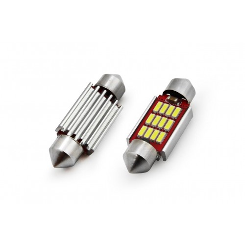 LED Canbus Amio 2τμχ  Festoon 12SMD 4014 12V/24V C5W 39MM 01290