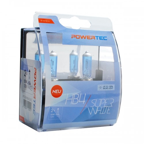 HB4 12V 55W Mtech Powetec SUPER WHITE +100% PTZSWB4-DUO