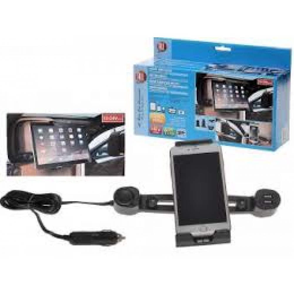 Αllride 86187 βαση προσκεφαλου για tablet με διπλο φορτιστη usb 3.4A Αllride 86187 βαση προσκεφαλου για tablet με διπλο φορτιστη usb 3.4A