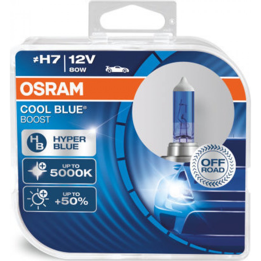 ΛΑΜΠΕΣ OSRAM H7 12V 80W COOL BLUE BOOST 5000K (2 ΤΜΧ)