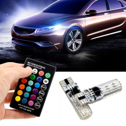 OEM Ψείρες RGB LED T10 / 192 / w5w αυτοκινήτου με χειριστήριο 53125