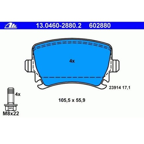 Γνήσια Τακάκια ΑΤΕ Πίσω 1K0698451G
