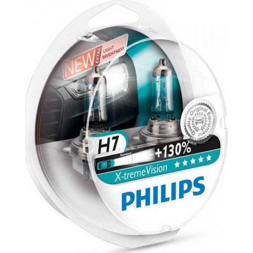 Σετ Λάμπες PHILIPS H7 12V 55W X-Treme Vision 130% Περισσότερο Φως 12972XVS2 