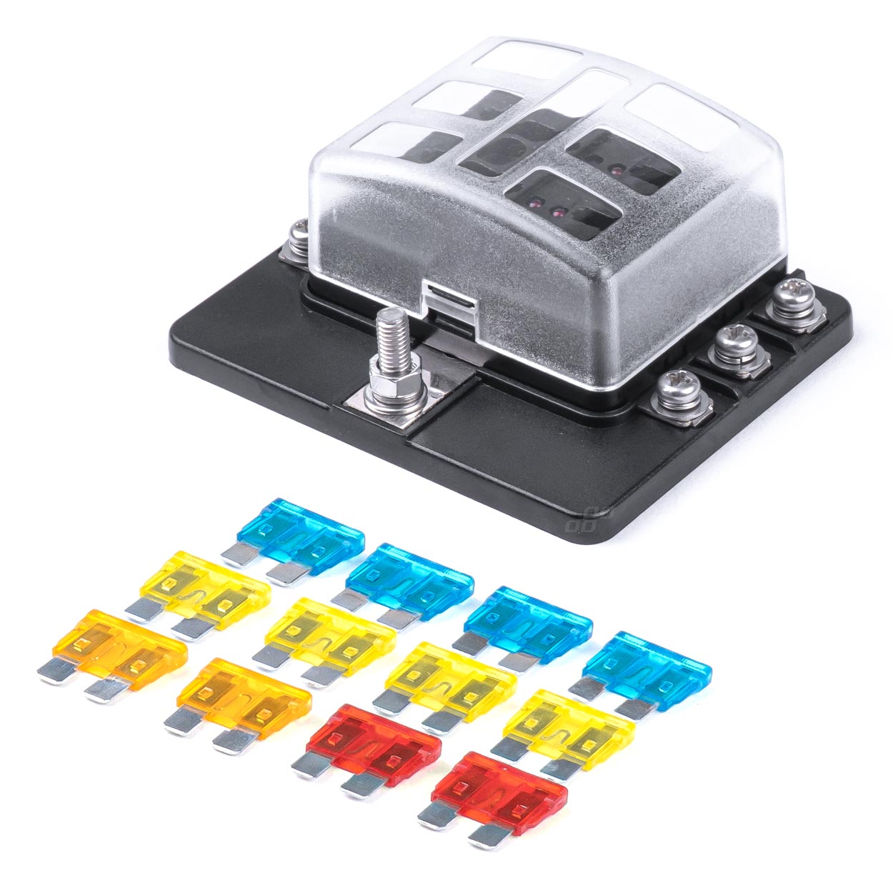 Ασφαλειοθήκη 6 Θέσεων με Ουδέτερη Γραμμή + 12 Ασφάλειες Standard 95x52mm AMiO 03039