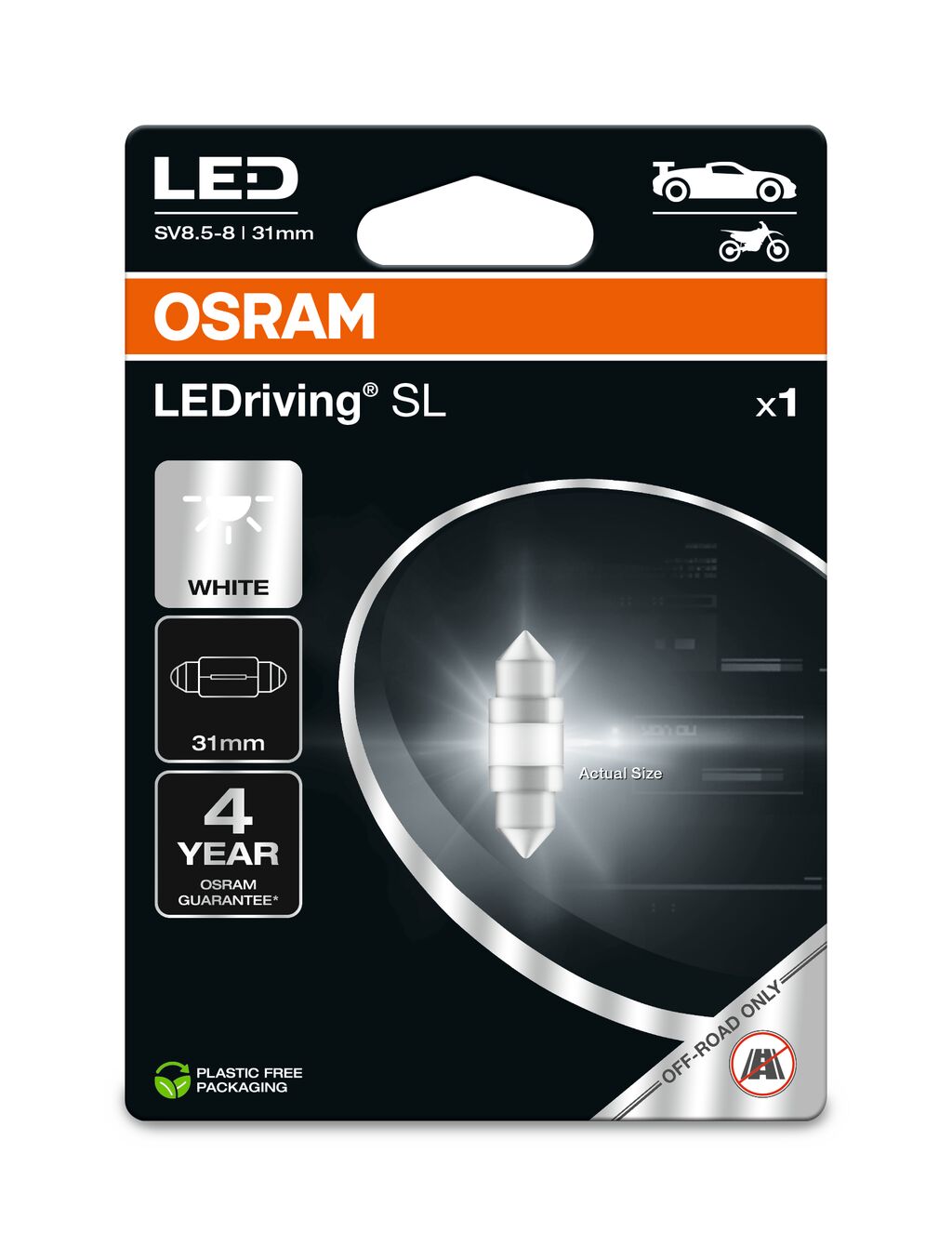 Λάμπα LED OSRAM C5W 31mm 6438DWP-01B LEDriving SL 6000K White - 1 Τεμάχιο